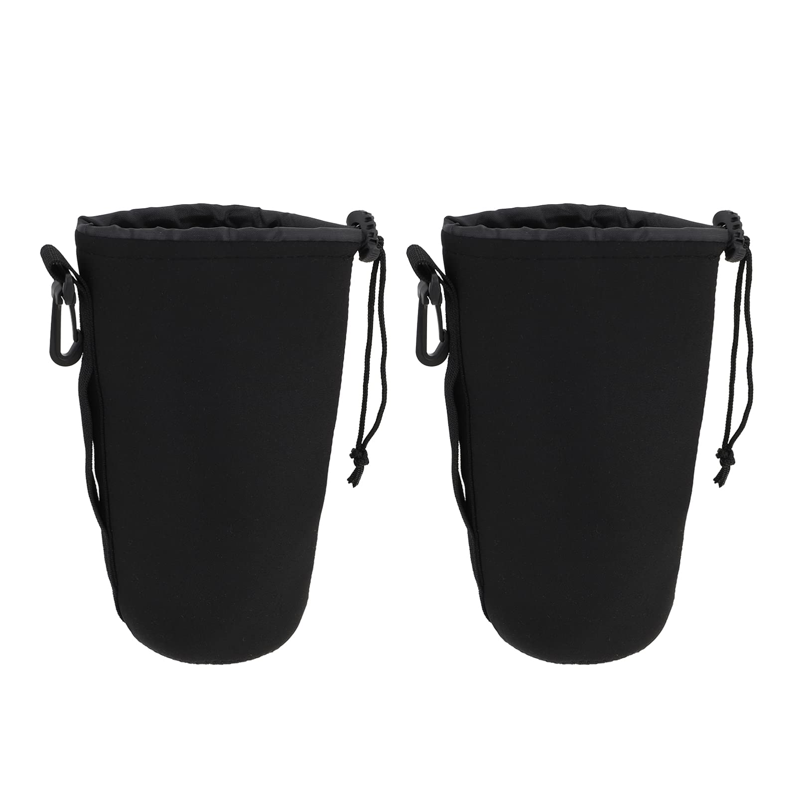 Milisten Neoprene Lens Case Neoprene Camera Lens Pouch: 2Pcs Lens Bags Small Drawstring Storage Bag for Camera Lens Black Size XL Drawstring Lens Pouch