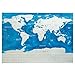 Scratch Off World Map By Trip Fix: Personalized Travel Poster, Blue And Silver Colored, Detailed And Educational Adventure Tracker, Divided USA States, Unique Gift, Home Decor, Geography Teacher Tool