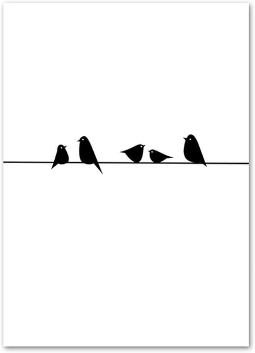 Amazon Com Canvas Painting Posters And Prints Black White Bird