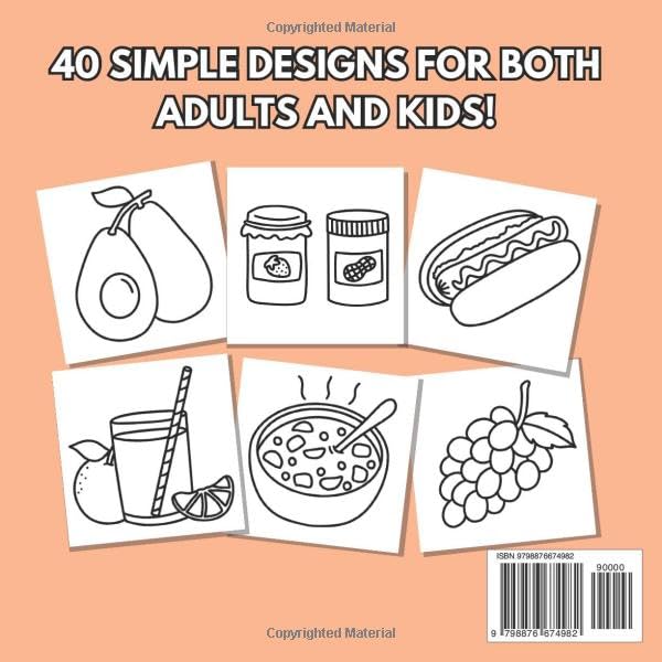 Mua Food & Snacks Coloring Book: Bold & Easy Designs for Adults and ...