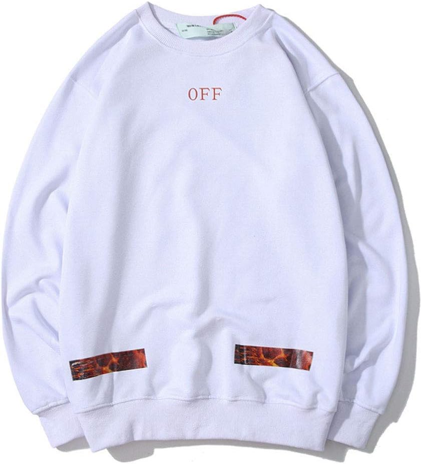 YFJL Casual Hooded Denim Jacket OW Street Hip Pop Off Graffiti Sketch Applique Embellished Hoodie Jacket Unisex