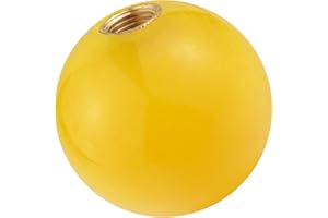 Padaodao Round Shift Knob Ball Car Gear Stick Shifter Lever Handle for Most Manual Auto Transmissions, Yellow and White