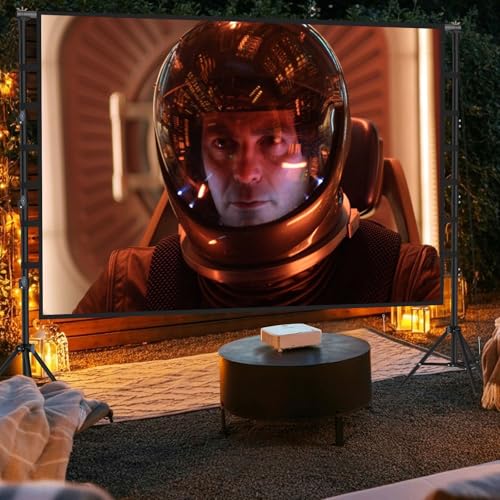 VOOPVOR 180" Portable HD Projector Screen with Tripod 16:9 4K HD Projection Screen for Indoor/Outdoor with Carry Bag and Height Adjustable Stand for Home Theater and Motorhome