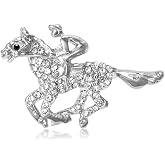 Horse Brooch Pin for Women Men Fashion Vintage Kentucky Derby Race Horse Brooch Charming Rhinestone Horse Animal Lapel Pins
