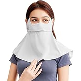 UV Neck Face Scarf Cover with Ear Loops UPF 50+ Sun Protection Masks Cloth Washable Face Mask
