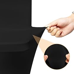 6 Pack 6 Feet Black Spandex Tablecloth for