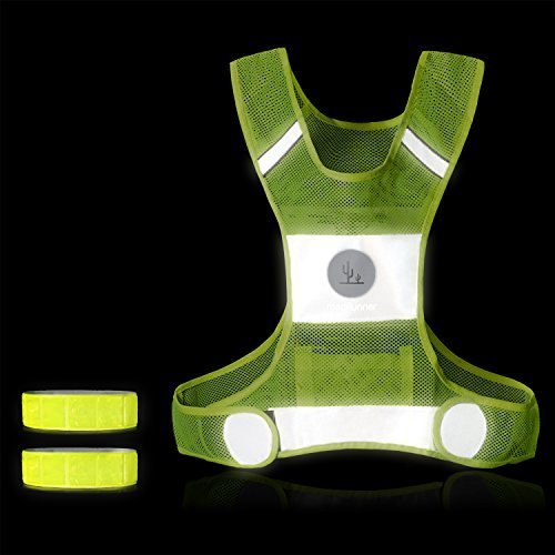 Reflective Vest for Running or Cycling Including Two 3M Scotchlite Safety Reflective Bands (Women and Men, with Pockets, Gear for Jogging, Biking, Walking)