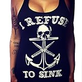 Lookatool® Women Boat Anchor Skull Printing Vest Sleeveless Blouse Tank Tops
