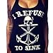 Lookatool® Women Boat Anchor Skull Printing Vest Sleeveless Blouse Tank Tops