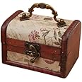 Coolrunner Handmade Retro European wooden box Vintage Wooden Treasure Case Decorative Trinket Jewelry Storage Box Old Memory (1)