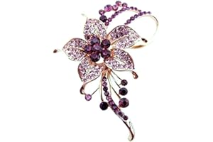 HSQYJ Crystal Pearl Flower Brooches Pins Fashion Beautiful Created Rhinestone Floral Brooch Good Idea for Party Dance Wedding Banquet for Elegant Women Girl