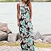 BLACKOBE Women Summer Sleeveless Floral Print Maxi Long Dress (L, Blue)