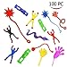 AMGLOBAL 100 Pieces Assorted Stretchy Sticky Toy, Includes 20 Sticky Hands, 20 Sticky Snakes, 20 Sticky Hammers, 20 Sticky Frogs and 20 Wall Climb Men for Kids for Fun