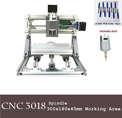 PureWORDS DIY CNC3018 Pro Router USB to PC 5500 mw Laser module 1 inch Offline Controller | GRBL control, 3 Axis Engraver for PCB PVC Plastics Wood Milling Engraving ER11 Clamps End Bits 10 Pcs 3.11mm