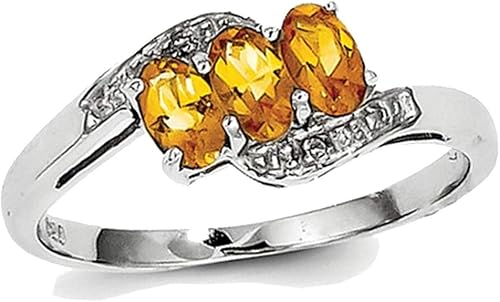 Amazon Com 1 2 Carat Three Stone Citrine Ring In Sterling Silver Jewelry