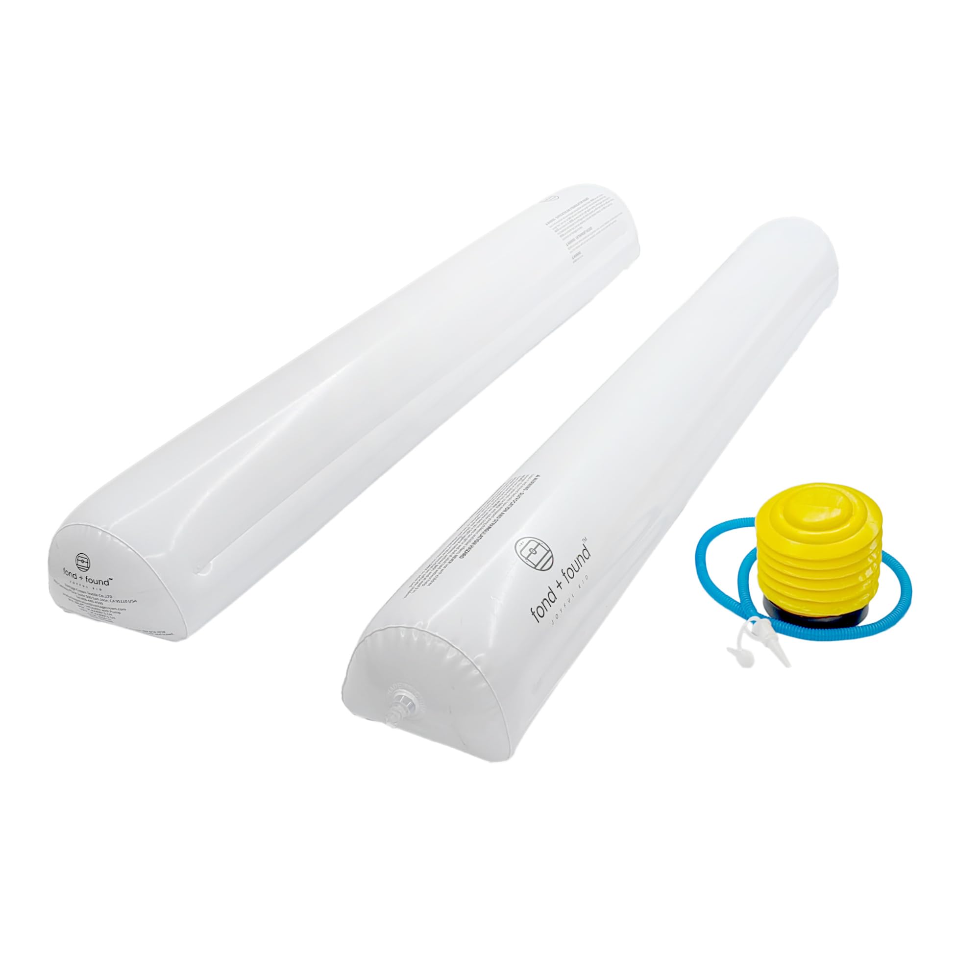 Photo 1 of fond + found 2 Pack Kids Toddlers Inflatable Bed Rails, Children Travel Portable Blow Up Bed Rails with Foot Pump, Non-Slip Bed Guard Rails for Twin, Queen, King Size Beds