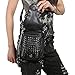 steel master Punk PU Leather Waist Bags Gothic Rivet Black Fanny Packs Steampunk Handbags for Men Women