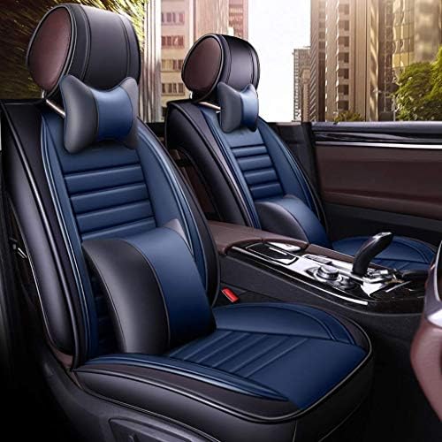 カーシートカバーカーシートプロテクター Puレザー5シートカーシートカバーユニバーサル防水カーシートクッションフル9セットオートインテリアアクセサリー カーシートマットパッド 色 青