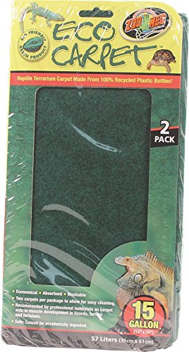 Zoo Med Reptile Cage Carpet for 15-Inch Long and 20-Inch High Tanks, 24 x 12-Inches