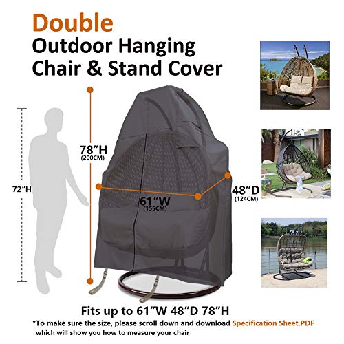 Flexiyard Patio Egg Chair Cover with Adjustable XLock System and