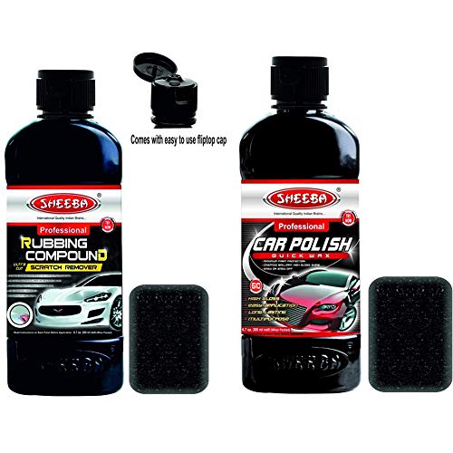 Sheeba Rubbing Compound Scratch Remover (200 ml) (SCRC06)+Sheeba SCCP01 Car Polish (200 ml) (SCPLP31)