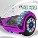 cho Colorful Wheels Series Hoverboard Safety Certified Hover Board Electric Scooter with Built in Speaker Smart Self Balancing Wheels (Chrome Purple)