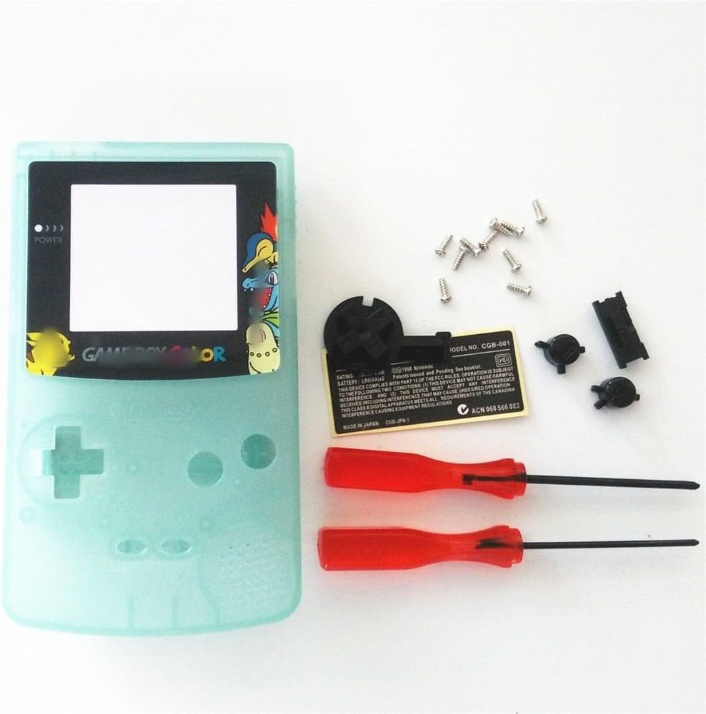 New Replacement Full Housing Shell Cover Case Pack Backlight Backlit for Gameboy Color GBC Repair Part-Luminous Green Edition