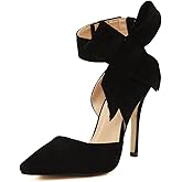 MAIERNISI JESSI Women's Pointy Toe High Heel Stiletto Big Bowknot Pumps