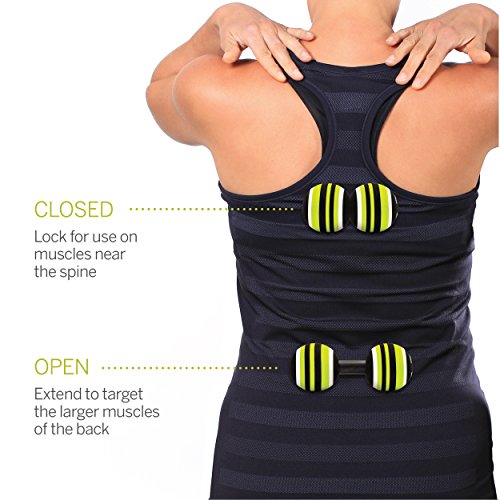 TriggerPoint MB2 Double Massage Ball Roller for Back and Neck Relief Green/White/Black, One Size
