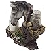 White Stallion Salt and Pepper Set with Decorative Spice Rack Holder Pony Sculpture for Stud Farm Decor and Rustic Country Western Dining Room Table Decorations As Gifts for Horse Lovers
