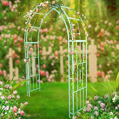 AAQQ Großer 2,5 M Rosenbogen aus Metall, Robuste Gartenlaube für Rosen, Kletterpflanzen, Hochzeitsdekoration, Heller…