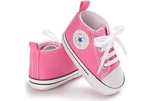 Sehfupoye Baby Girls Boys Canvas Sneakers Toddler First Walking Shoes Newborn Soft Sole Prewalker