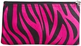 World Traveler Pink Black Zebra Makeup Brush Bag 10-inch