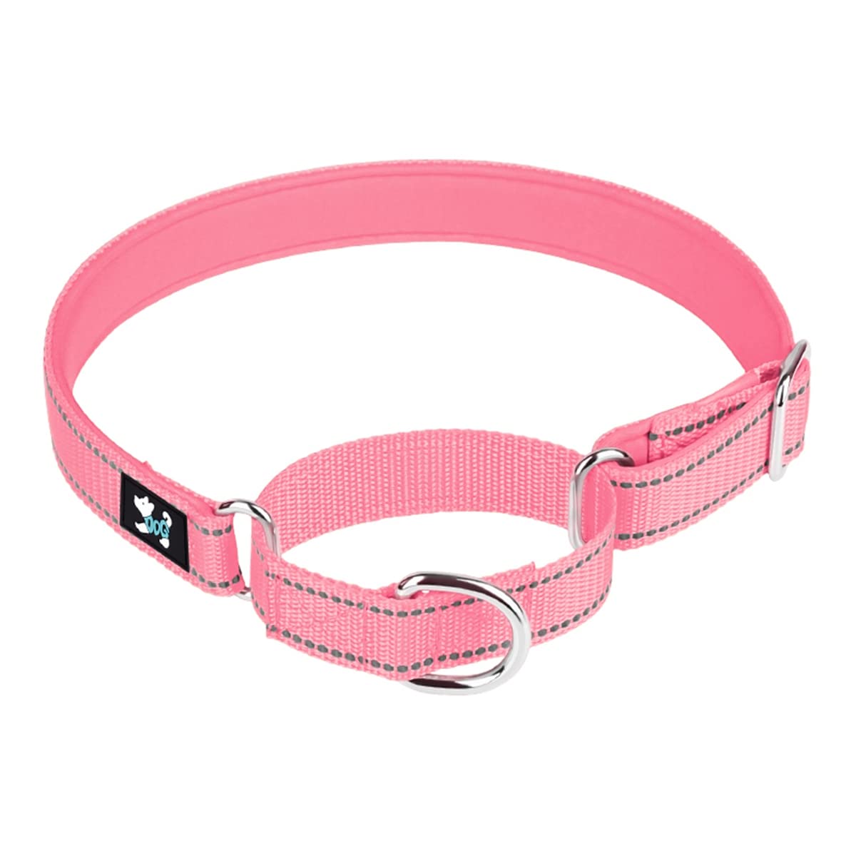 haoyueer Adjustable Martingale Safety Training Dog Collars, Soft Neoprene Padded Breathable Nylon Pet Collar for Small Medium Large Dogs (S, Pink)