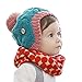 Baby Scarf Hat, Misaky Winter Boys Girls Print Collar Knitted Ring Neck Scarves (red)