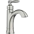 Moen Halle Spot Resist Brushed Nickel One-Handle Single Hole Bathroom Sink Faucet with Optional Deckplate, 84970SRN