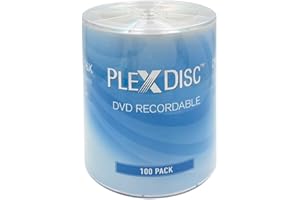 PlexDisc DVD-R Blank Discs 4.7GB : 16x Silver Top Disc Blank DVD Discs 100-Pack Shrink Wrap - Archival Quality for Photos Vid