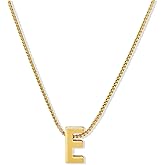 Freeunfet Initial Necklace for Women, 14k Gold Plated A-Z Letter Pendant Necklace, Personalized Tiny Dainty Box Chain Choker, Classic Simple Jewelry Gift for Her