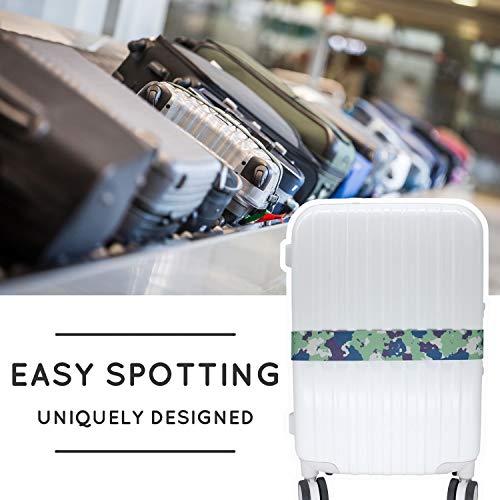 Adjustable Luggage/Suitcase Straps/Belt Tsa Approved - Lockable Travel Accessory - TSA Combination Locking - with Integrated TSA (Travel Sentry Approved) Lock - Green Camouflage