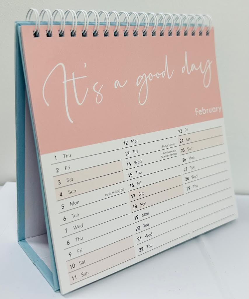 PaulStore 2026 Desk Top Calendar Month to View Flip Over Home Office School Square Planner (Enjoy)