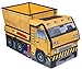 Clever Creations Kids Collapsible Storage Organizer and Ottoman, Perfect Vehicle Themed Toy Chest for Storing Books, Shoes, Games and More, Dump Truck