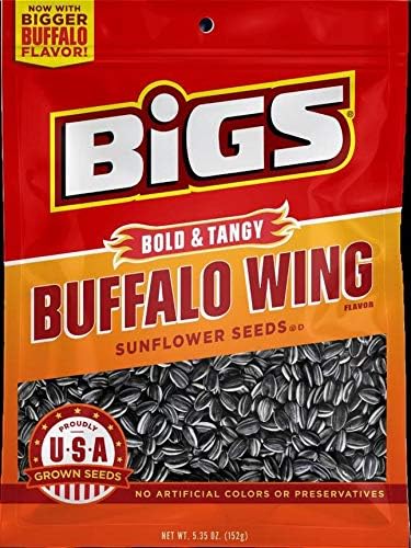 Bigs Franks RedHot Buffalo Wing Sauce Sunflower Seed - 12 per pack -- 4 packs per case.