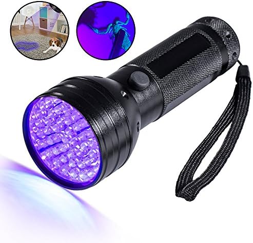 Pet Urine Detector/Black Light UV Flashlight, 51 LED Professional Grade 395NM Ultraviolet Light Detector for Dog/Cat Urine, Dry Stains,Bed Bug,Stain Detection Best for Commercial/Domestic/Hotel Use