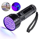 VOCH Black Light UV Flashlight, 51 LED Professional Grade 395NM Ultraviolet Black Light Detector for Dog/Cat Urine, Dry Stains,Bed Bug,Stain Detection Best for Commercial/Domestic/Hotel Use