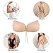 Strapless Bra, Women's Self Adhesive Silicone Invisible Reusable Push-up Bras with Drawstring for Backless Dress by SKST (C, Beige)