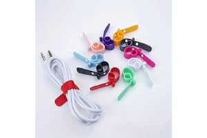 20Pcs Reusable Silicone Cable Organizer Ties, High Elasticity Cord Management Straps, Durable Wire Winders Cord Holder for Ea