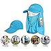 icolor Women Sun Cap Fishing Hats Summer Outdoor Travel Beach Sun Protection Ponytail Hole Golf Hat with UPF 50+ Neck & Face Flap Cover