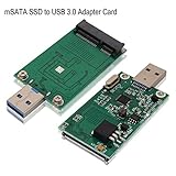 mSATA SSD Adapter to USB 3.0, Tanbin Mini SATA Use as Portable Flash Drive/External Hard Drive, 50mm Mini PCIe Solid State Drive Reader Converter