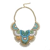 Girl Era Fashion Fine Rhinestone Flowers Pendant Statement Chunky Collar Necklace Wedding Party(b)