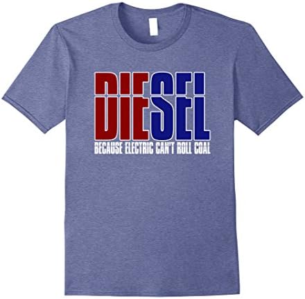 Mens Diesel Because Electric Can't Roll Coal T-shirt Large Heather Blue